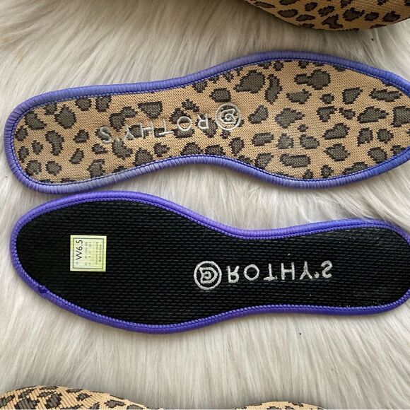 ROTHYS Cheetah Leopard Print Round Flats The Lounge Loafer Flat sz. 6.5 - Picture 7 of 11